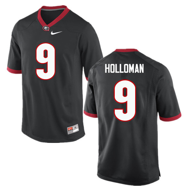 Men Georgia Bulldogs #9 Jeremiah Holloman College Football Jerseys-Black - Click Image to Close